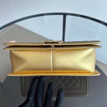 Boy Old Medium 25cm Patent Leather Gold GHW No 19