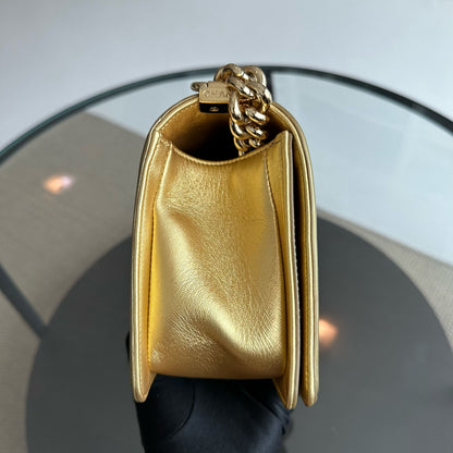 Boy Old Medium 25cm Patent Leather Gold GHW No 19