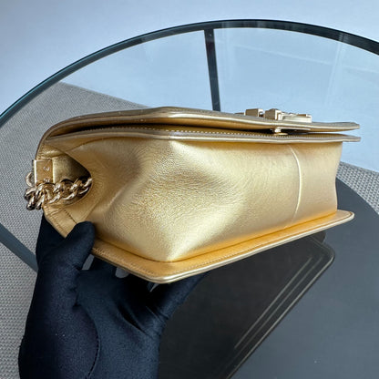 Boy Old Medium 25cm Patent Leather Gold GHW No 19