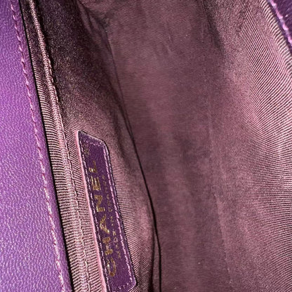 Boy Old Medium 25CM Quilted Lambskin Dark Purple Violet Leboy Golden Hardware Series 23