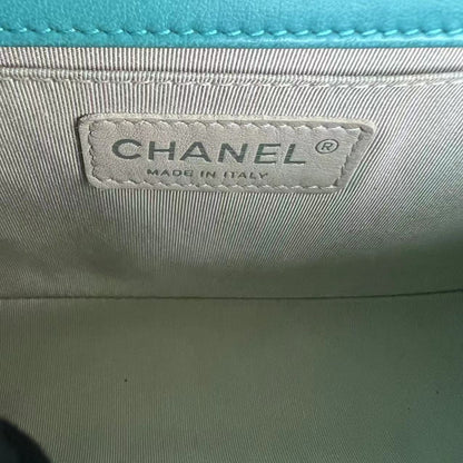 Boy Old Medium 25CM Quilted Lambskin Tiffany Blue Leboy Ruthenium Silver Hardware Series 19