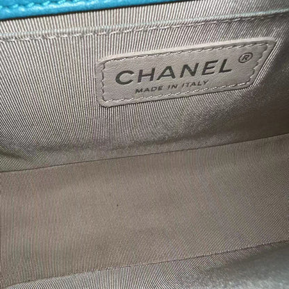 Boy Old Medium 25CM Quilted Lambskin Tiffany Blue Leboy Ruthenium Silver Hardware Series 19