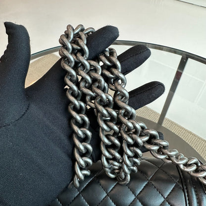Boy Small Lambskin Quilted Black SHW No 22