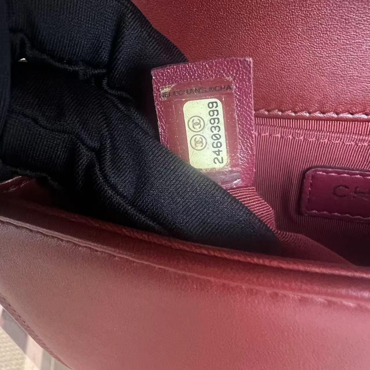 Boy Small Quilted Lambskin Dark Red Golden Hardware Leboy Series 24