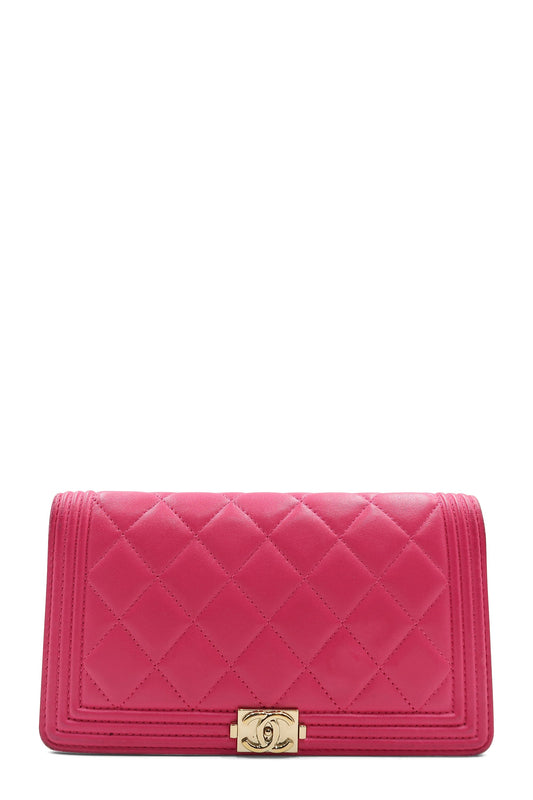 Boy Yen Interlocking CC Logo Wallet Pink