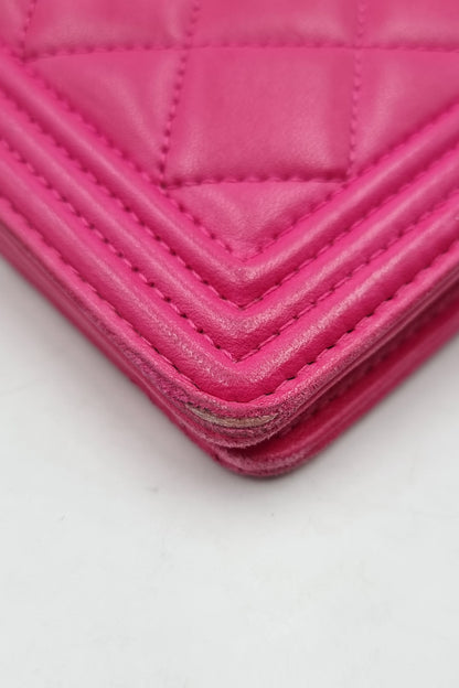 Boy Yen Interlocking CC Logo Wallet Pink