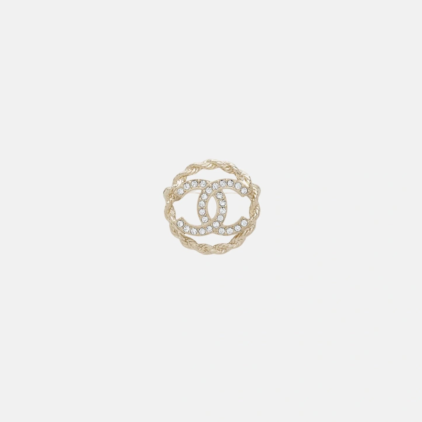 Brooch Metal Diamantes in Gold and Crystal