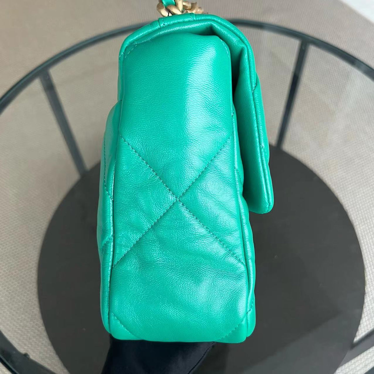 C19 Medium 19 Bag Quilted Goatskin Green Two-Tone Hardware Series 30