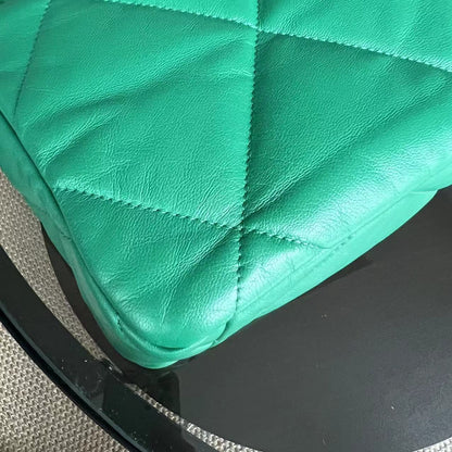 C19 Medium 19 Bag Quilted Goatskin Green Two-Tone Hardware Series 30