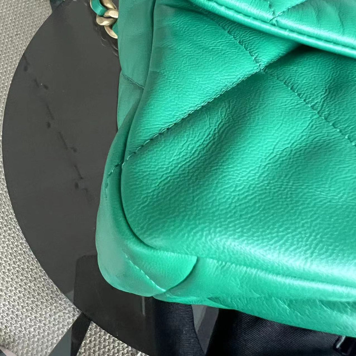 C19 Medium 19 Bag Quilted Goatskin Green Two-Tone Hardware Series 30