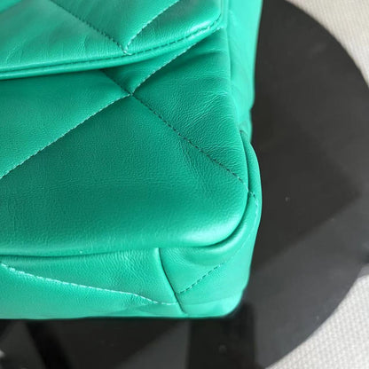 C19 Medium 19 Bag Quilted Goatskin Green Two-Tone Hardware Series 30