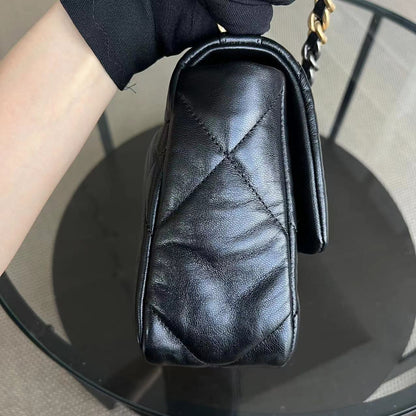 C19 Small 19 Bag Quilted Goatskin Black Two-Tone Hardware Series 30