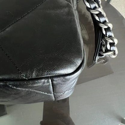 C19 Small 19 Bag Quilted Goatskin Black Two-Tone Hardware Series 30