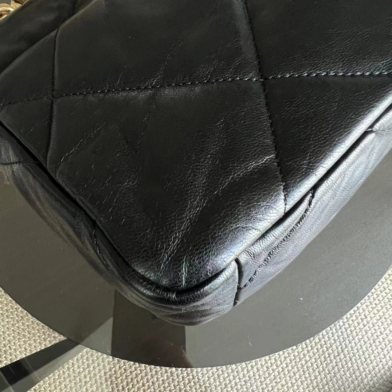 C19 Small 19 Bag Quilted Goatskin Black Two-Tone Hardware Series 30