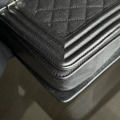 Caviar Boy New Medium 28CM Quilted Calfskin Leboy Black RSHW No 23