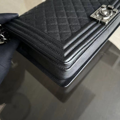 Caviar Boy New Medium 28CM Quilted Calfskin Leboy Black RSHW No 23
