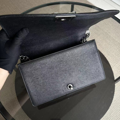 Caviar Boy New Medium 28CM Quilted Calfskin Leboy Black RSHW No 23