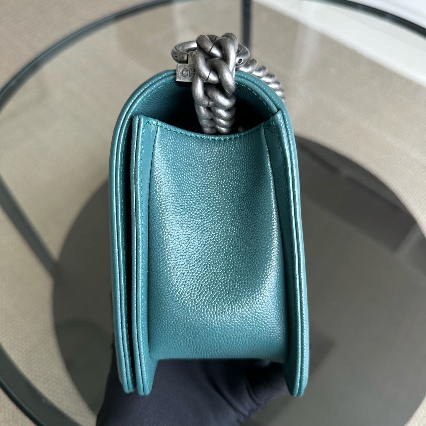 Caviar Boy Old Medium 25CM Chevron Green Blue Leboy RSHW No 24