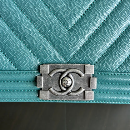 Caviar Boy Old Medium 25CM Chevron Green Blue Leboy RSHW No 24