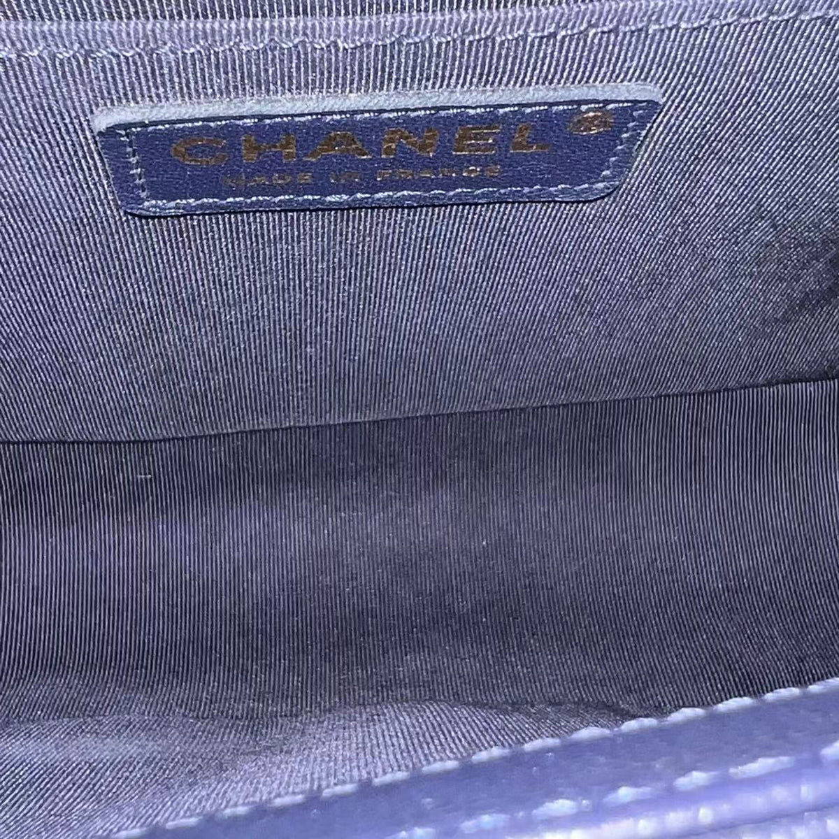 Caviar Boy Old Medium 25CM Quilted Calfskin Dark Blue Leboy GHW No 23