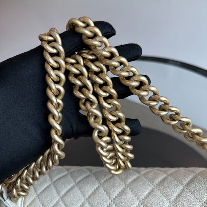 Caviar Boy Old Medium 25CM Quilted Leboy White GHW No 27