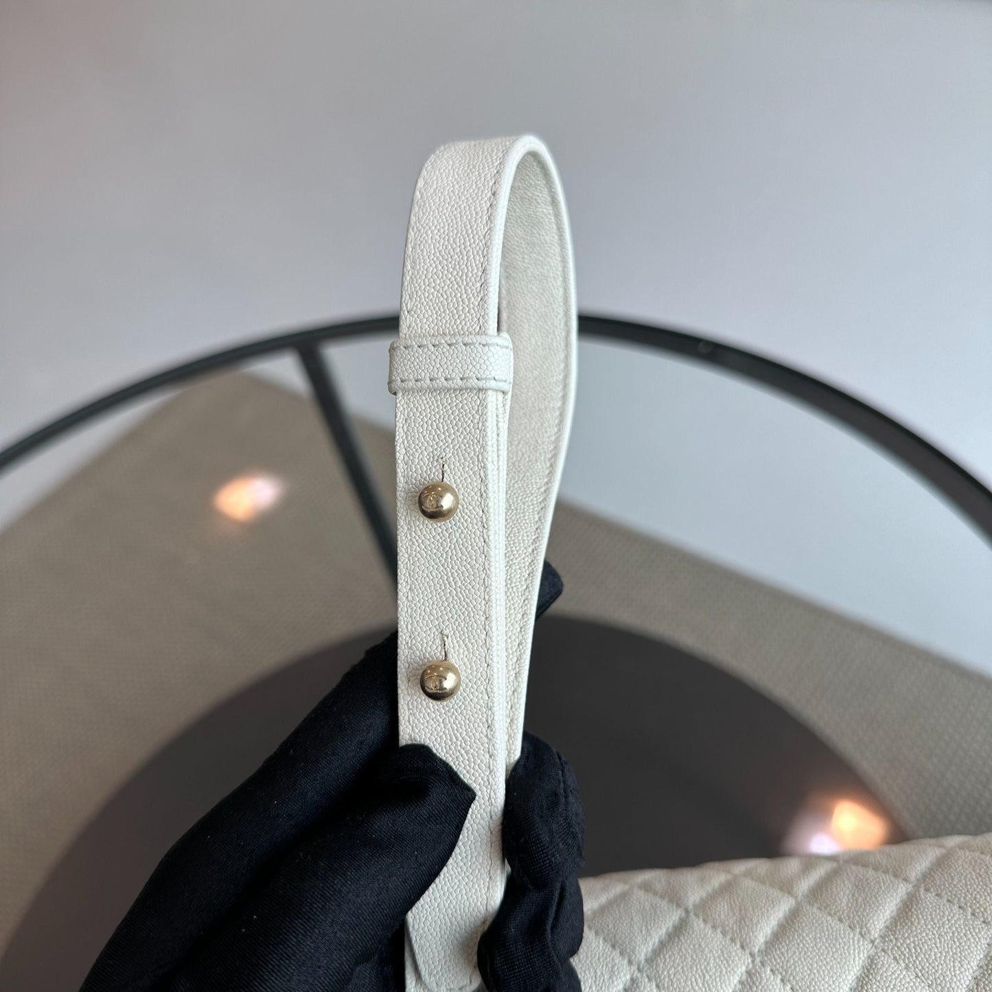 Caviar Boy Old Medium 25CM Quilted Leboy White GHW No 27