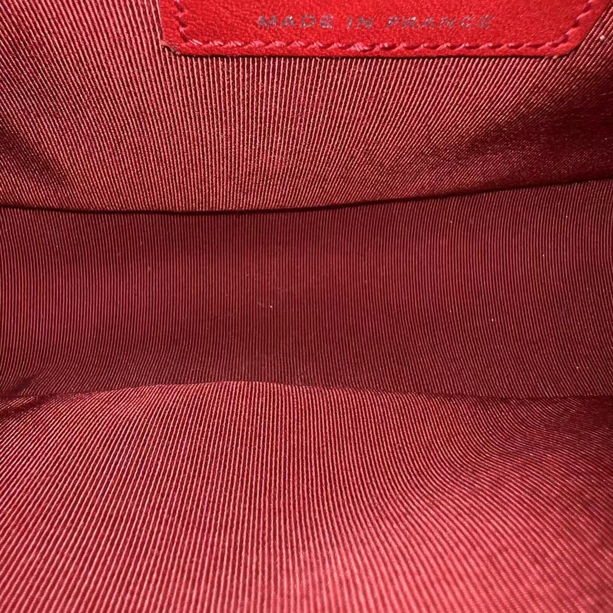 Caviar Boy Old Medium 25CM Quilted Suede Calfskin Red Leboy Silver Hardware Series 18