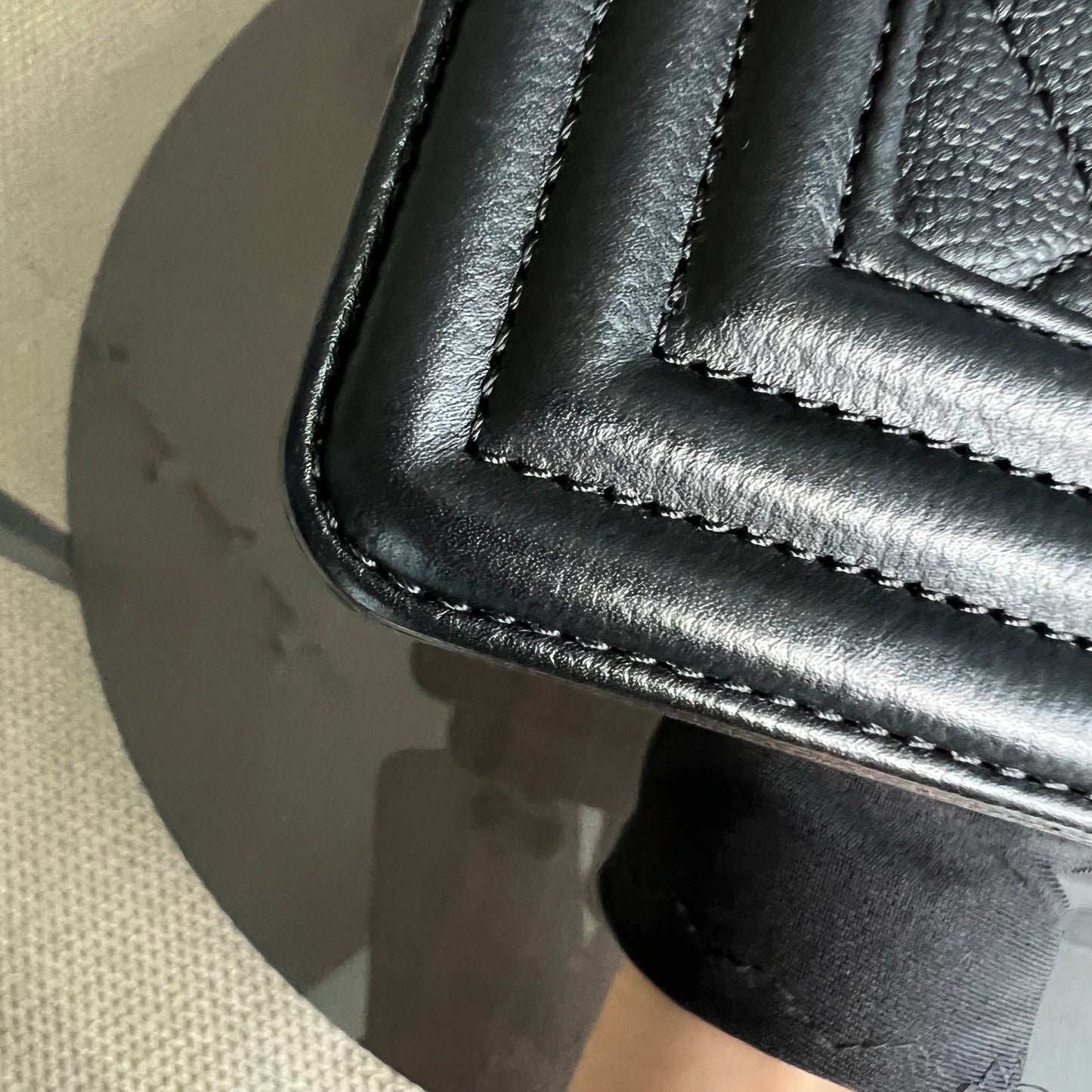 Caviar Boy Small 20CM Quilted Grained Calfskin Black Leboy Golden Hardware Series 24
