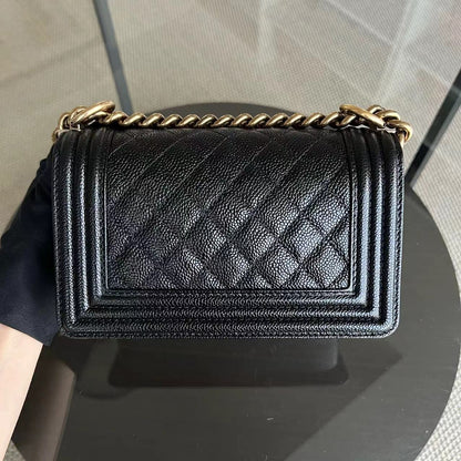 Caviar Boy Small Quilted Calfskin Black RGHW No 19