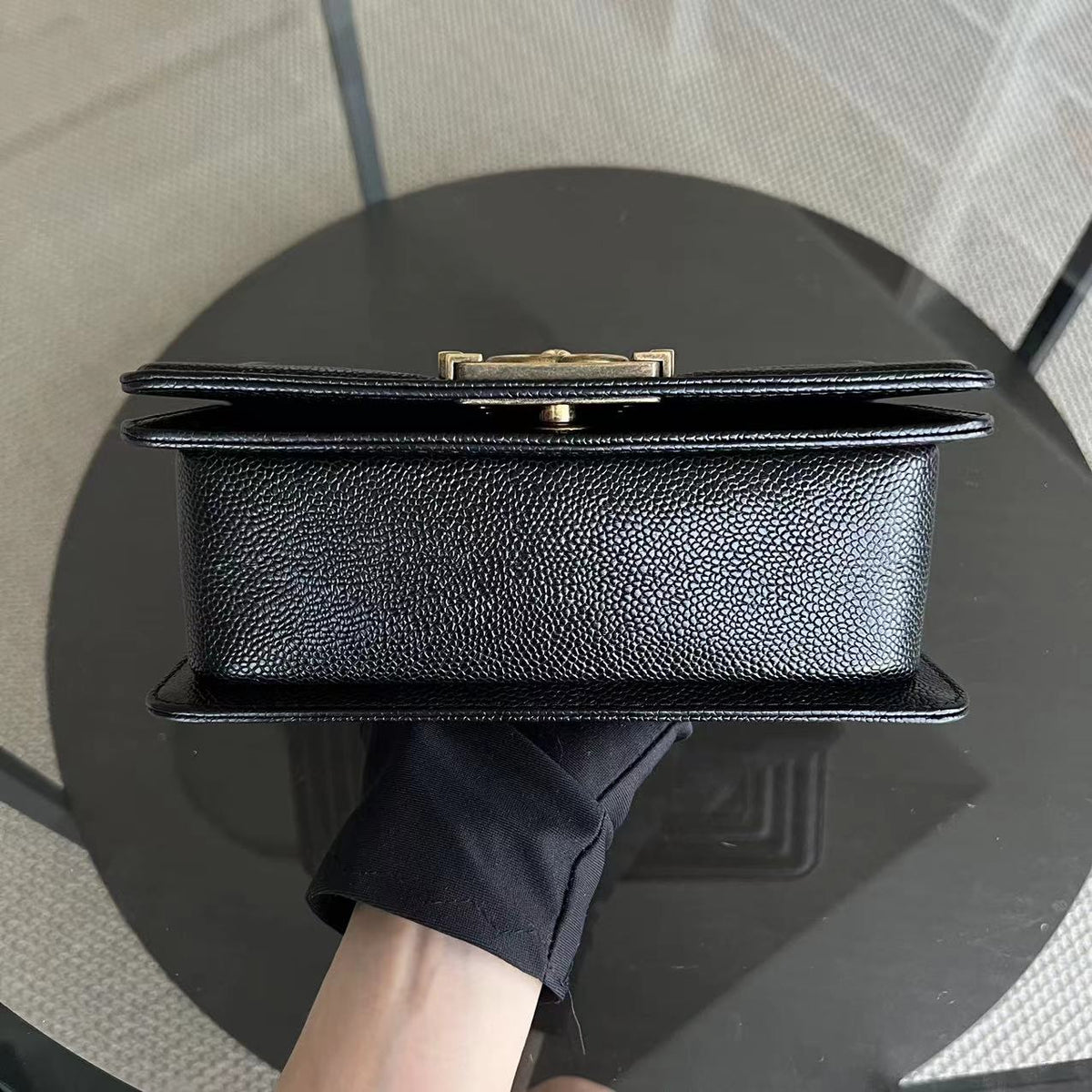 Caviar Boy Small Quilted Calfskin Black RGHW No 19