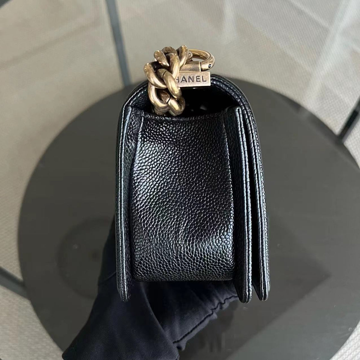 Caviar Boy Small Quilted Calfskin Black RGHW No 19