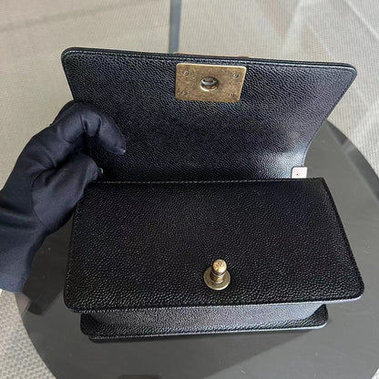 Caviar Boy Small Quilted Calfskin Black RGHW No 19