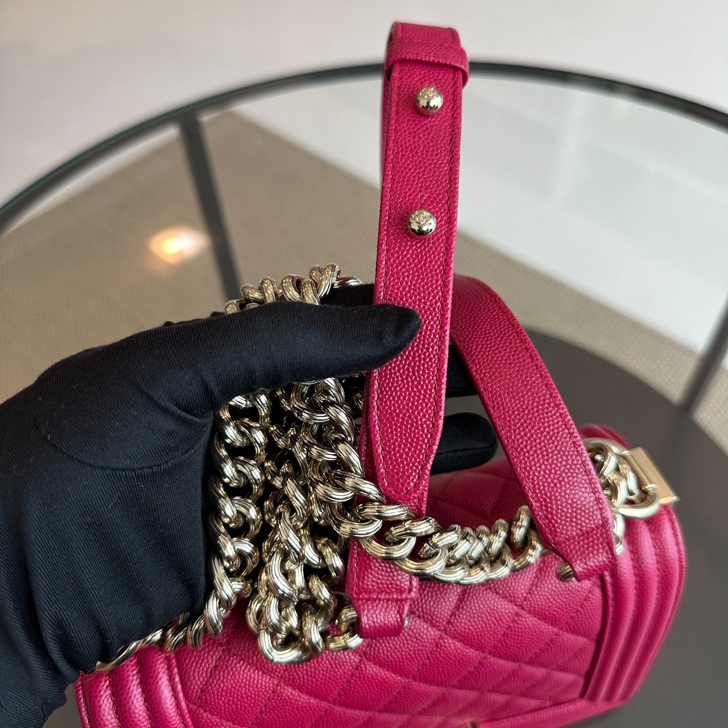 Caviar Boy Small Quilted Calfskin Leboy Hot Pink GHW No 23