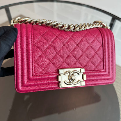 Caviar Boy Small Quilted Calfskin Leboy Hot Pink GHW No 23