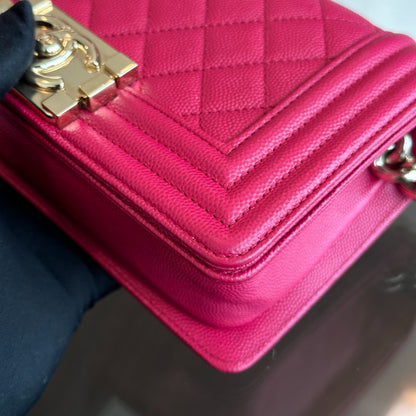 Caviar Boy Small Quilted Calfskin Leboy Hot Pink GHW No 23