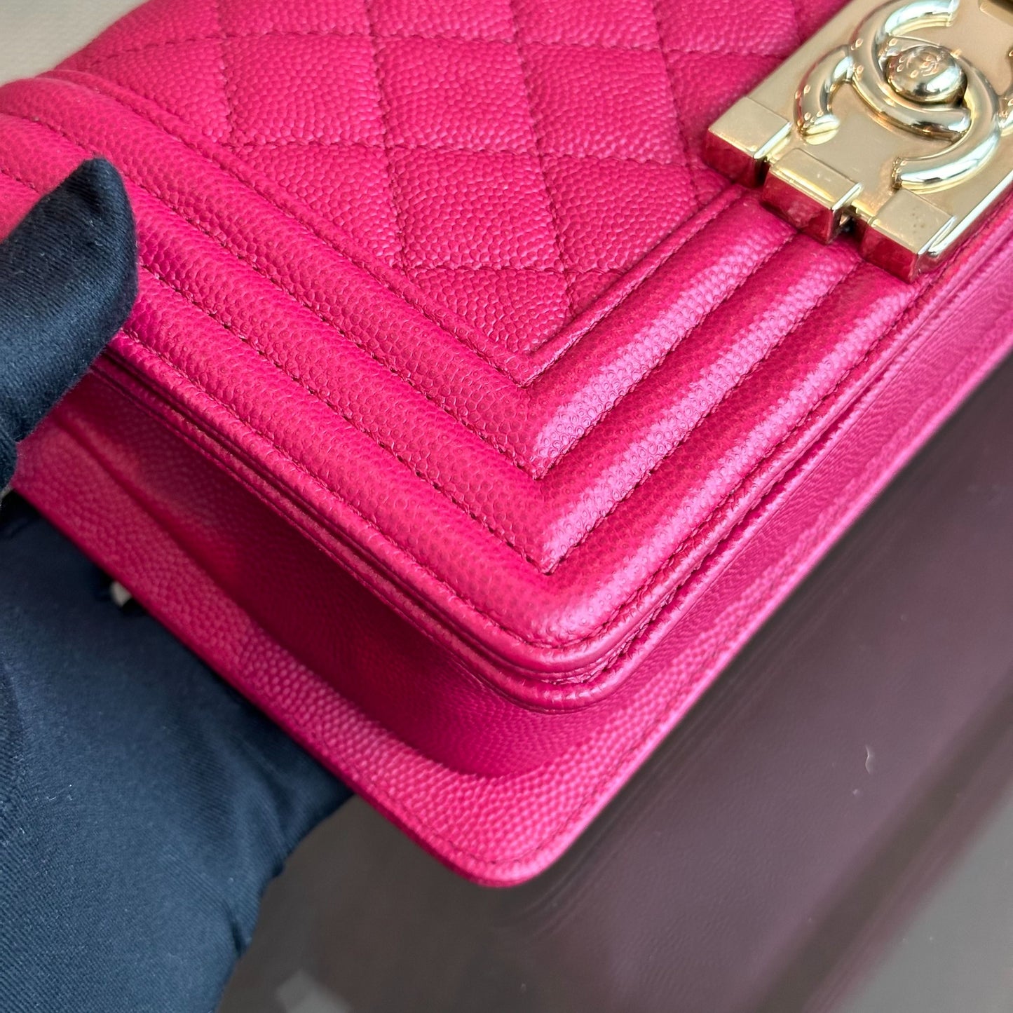 Caviar Boy Small Quilted Calfskin Leboy Hot Pink GHW No 23