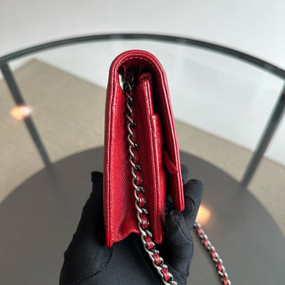 Caviar Boy WOC Wallet On Chain Red Silver Hardware Series 22