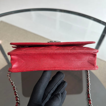 Caviar Boy WOC Wallet On Chain Red Silver Hardware Series 22