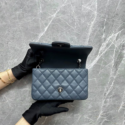 Caviar Classic Flap Mini Rectangular Dark Grey No23
