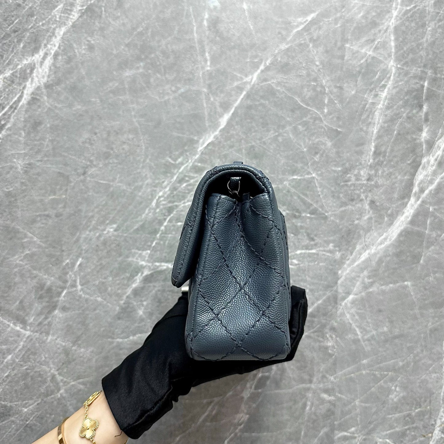 Caviar Classic Flap Mini Rectangular Dark Grey No23