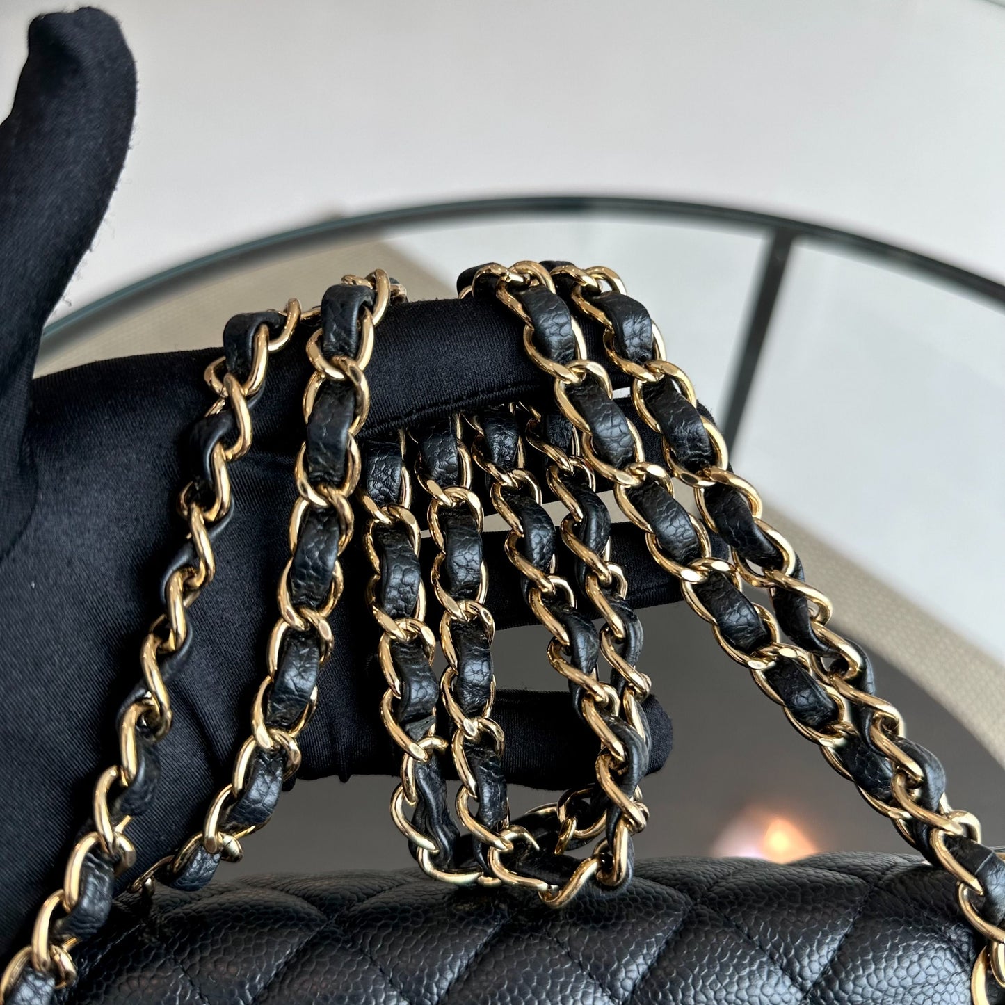Caviar Classic Flap Quilted Calfskin Black GHW No 18