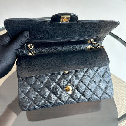 Caviar Classic Flap Quilted Calfskin Black GHW No 18