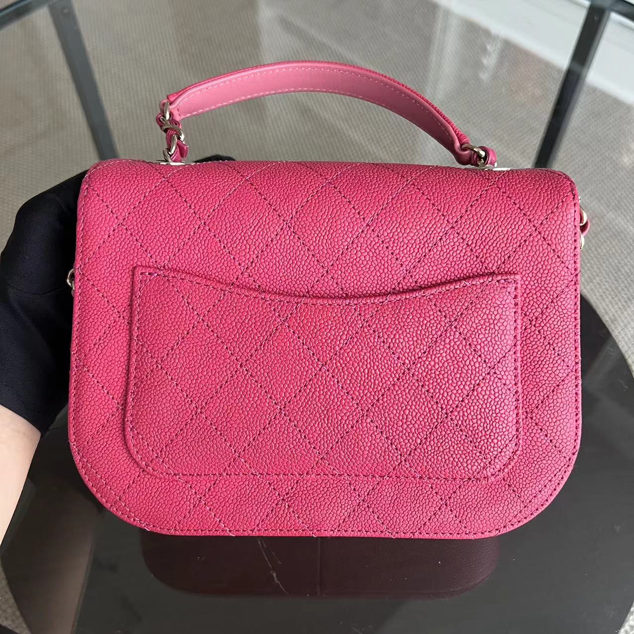 Caviar Coco Curve Cuba Small 21CM Thread Around Grained Calfskin Pink Golden Hardware Series 25