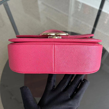 Caviar Coco Curve Cuba Small 21CM Thread Around Grained Calfskin Pink Golden Hardware Series 25