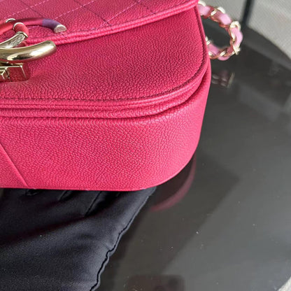 Caviar Coco Curve Cuba Small 21CM Thread Around Grained Calfskin Pink Golden Hardware Series 25