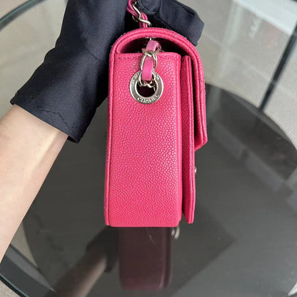 Caviar Coco Curve Cuba Small 21CM Thread Around Grained Calfskin Pink Golden Hardware Series 25