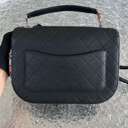 Caviar Coco Curve Cuba Thread Around Grained Calfskin Black Golden Hardware Series 23