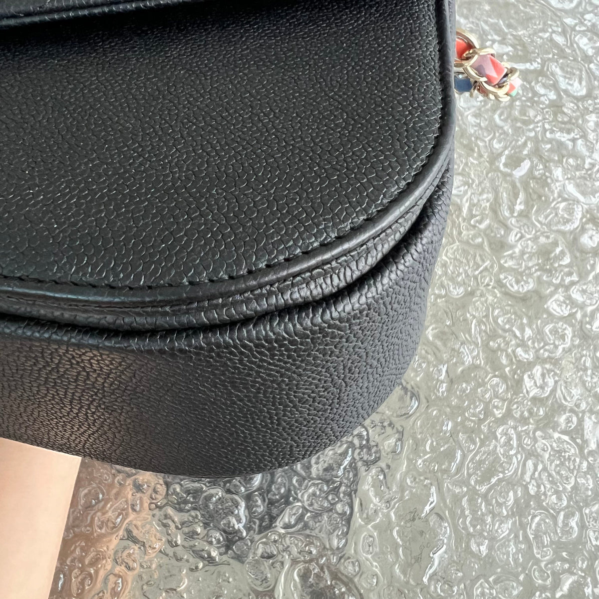 Caviar Coco Curve Cuba Thread Around Grained Calfskin Black Golden Hardware Series 23