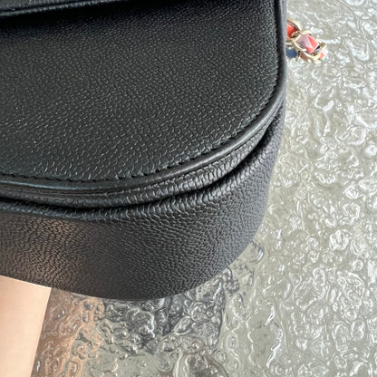 Caviar Coco Curve Cuba Thread Around Grained Calfskin Black Golden Hardware Series 23