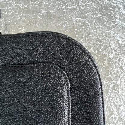 Caviar Coco Curve Cuba Thread Around Grained Calfskin Black Golden Hardware Series 23